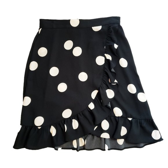 Modcloth Polka Dot Ruffle Pencil Skirt Women's Size 8 Precious! - Picture 2 of 12